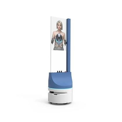 Robot ta 'Reklamar mobbli tal-wiri trasparenti OLED ta' 30 pulzier